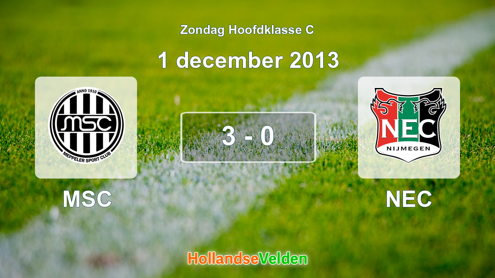 Gespeelde wedstrijd: MSC - NEC 3 - 0 (1 december 2013)
