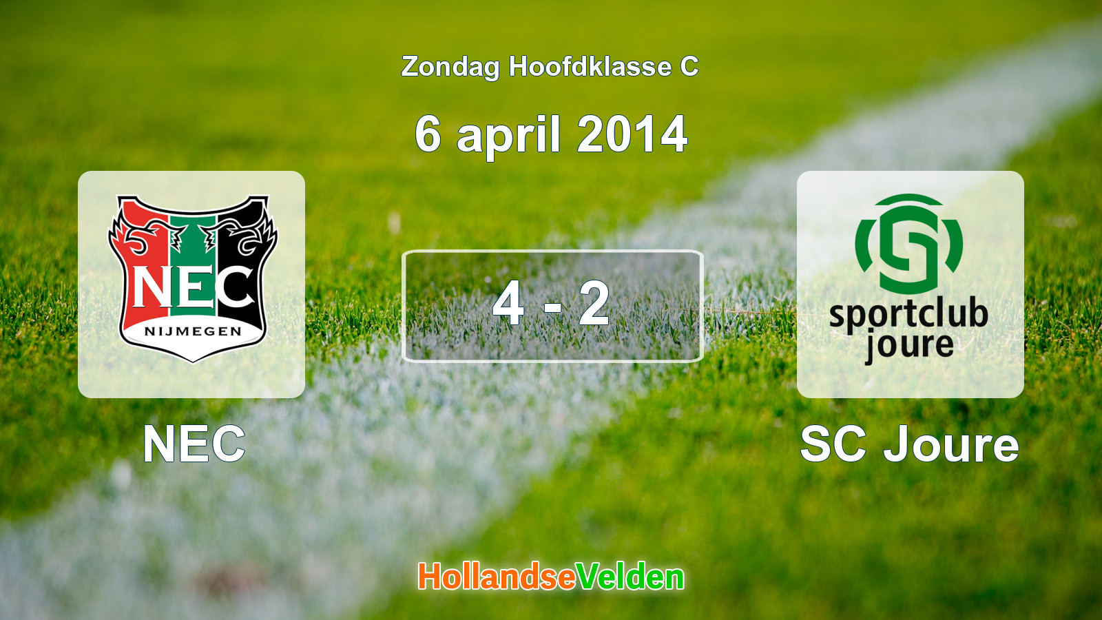 Gespeelde wedstrijd: NEC - SC Joure 4 - 2 (6 april 2014)