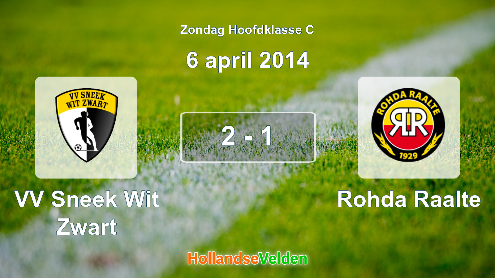 Gespeelde wedstrijd: VV Sneek Wit Zwart - Rohda Raalte 2 - 1 (6 april 2014)