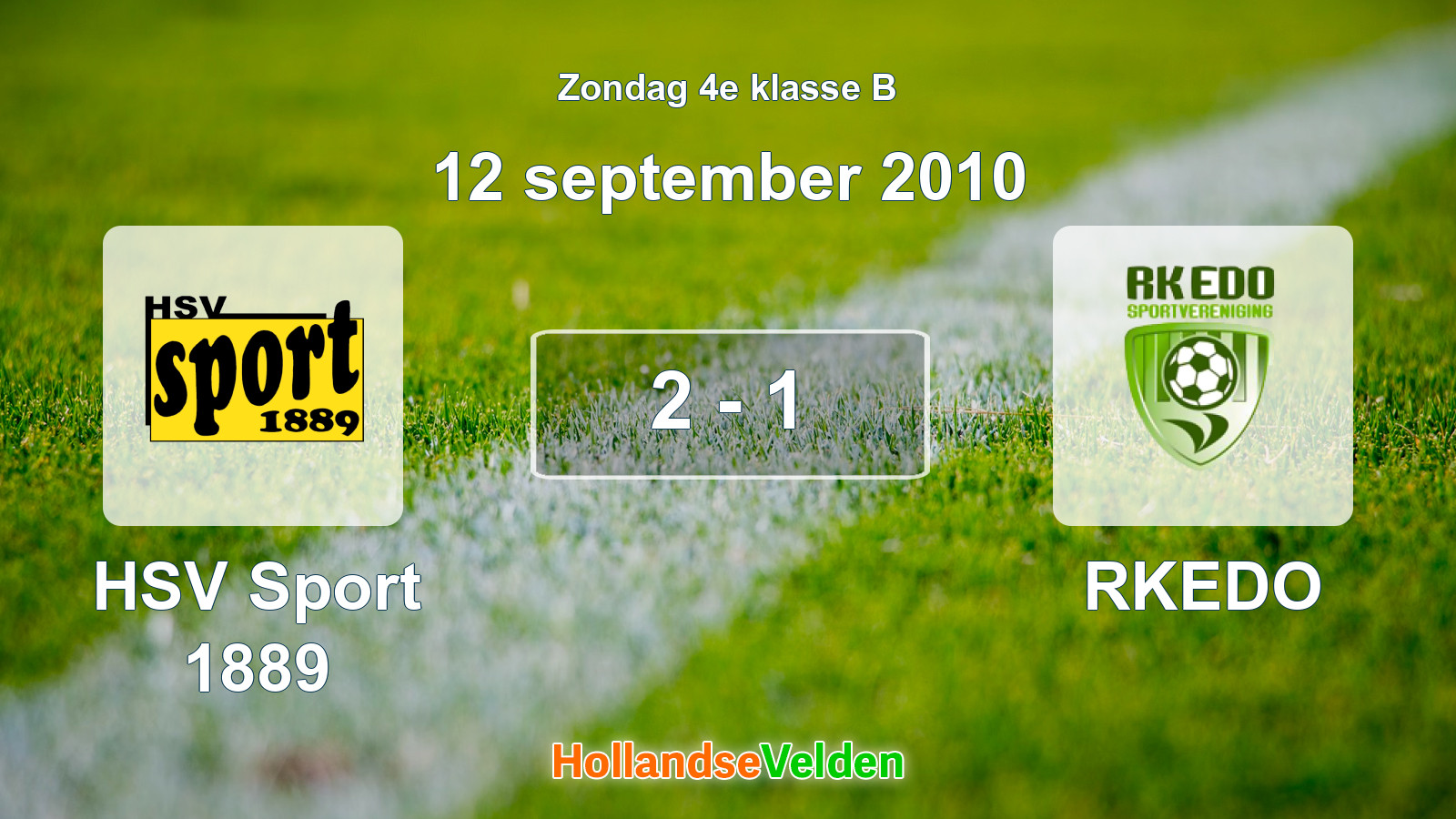 Gespeelde wedstrijd: HSV Sport 1889 - RKEDO 2 - 1 (12 september 2010)
