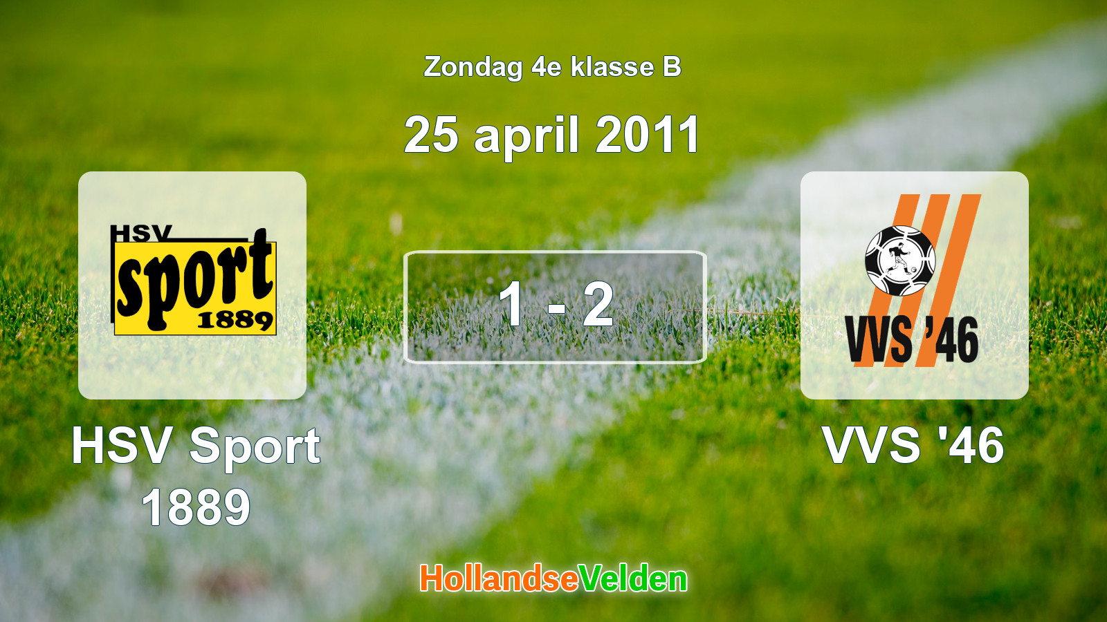Gespeelde wedstrijd: HSV Sport 1889 - VVS '46 1 - 2 (25 april 2011)