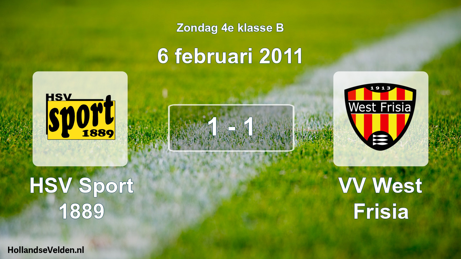 Gespeelde wedstrijd: HSV Sport 1889 - VV West Frisia 1 - 1 (6 februari 2011)