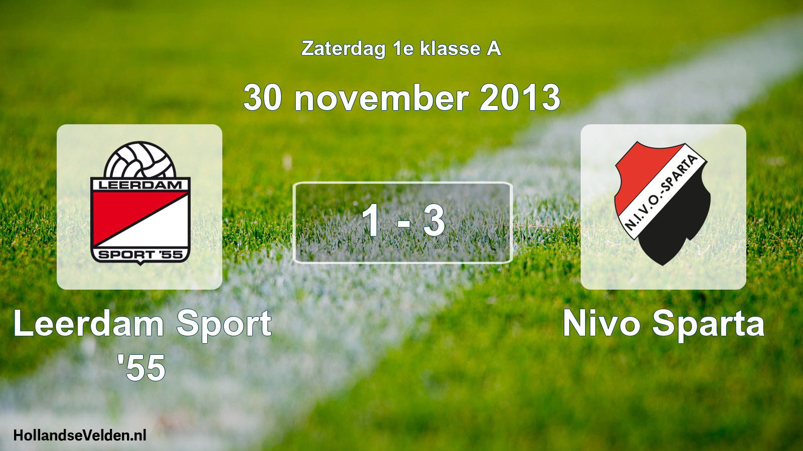 Gespeelde wedstrijd: Leerdam Sport '55 - Nivo Sparta 1 - 3 (30 november 2013)