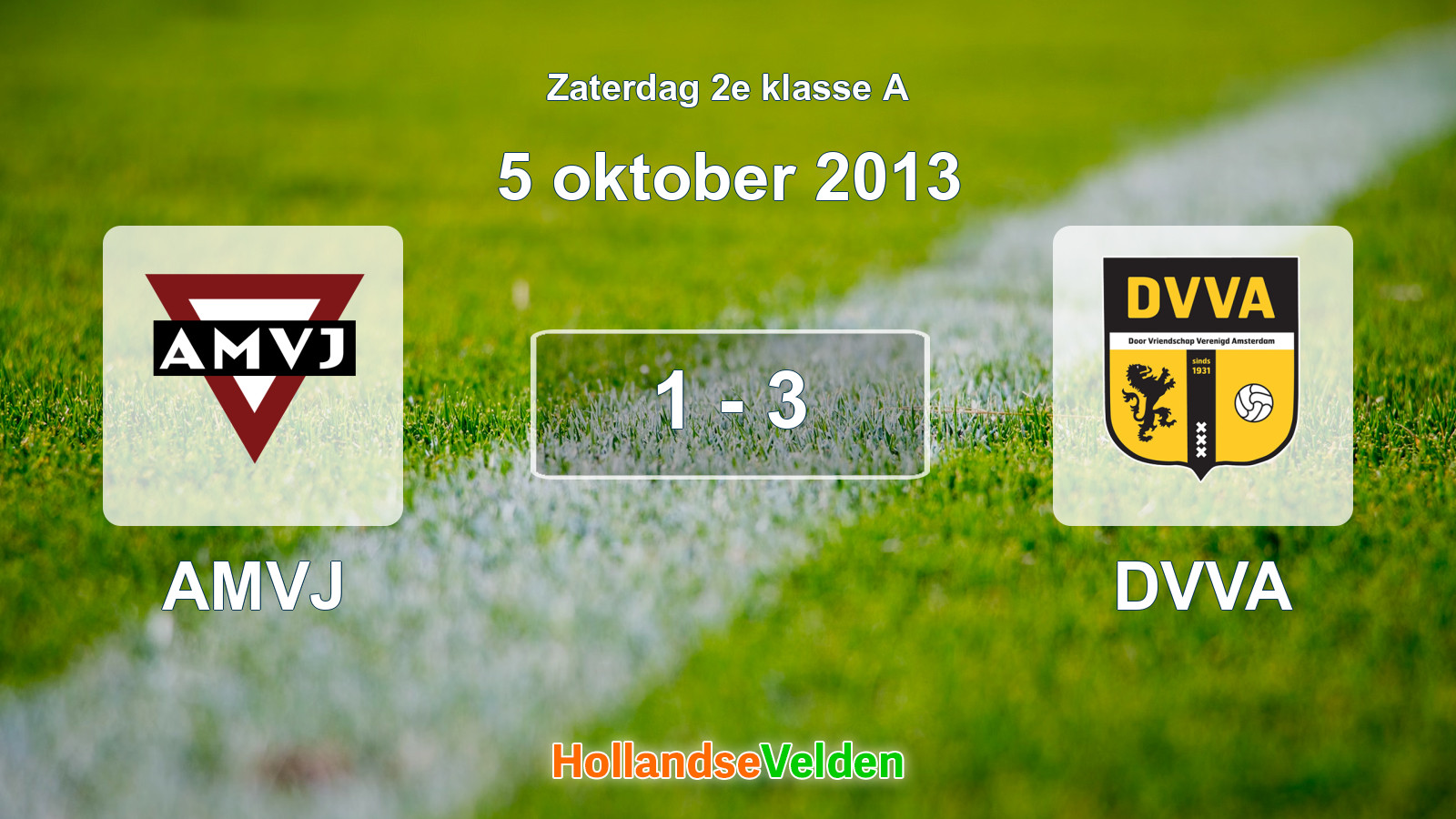 Gespeelde wedstrijd: AMVJ - DVVA 1 - 3 (5 oktober 2013)