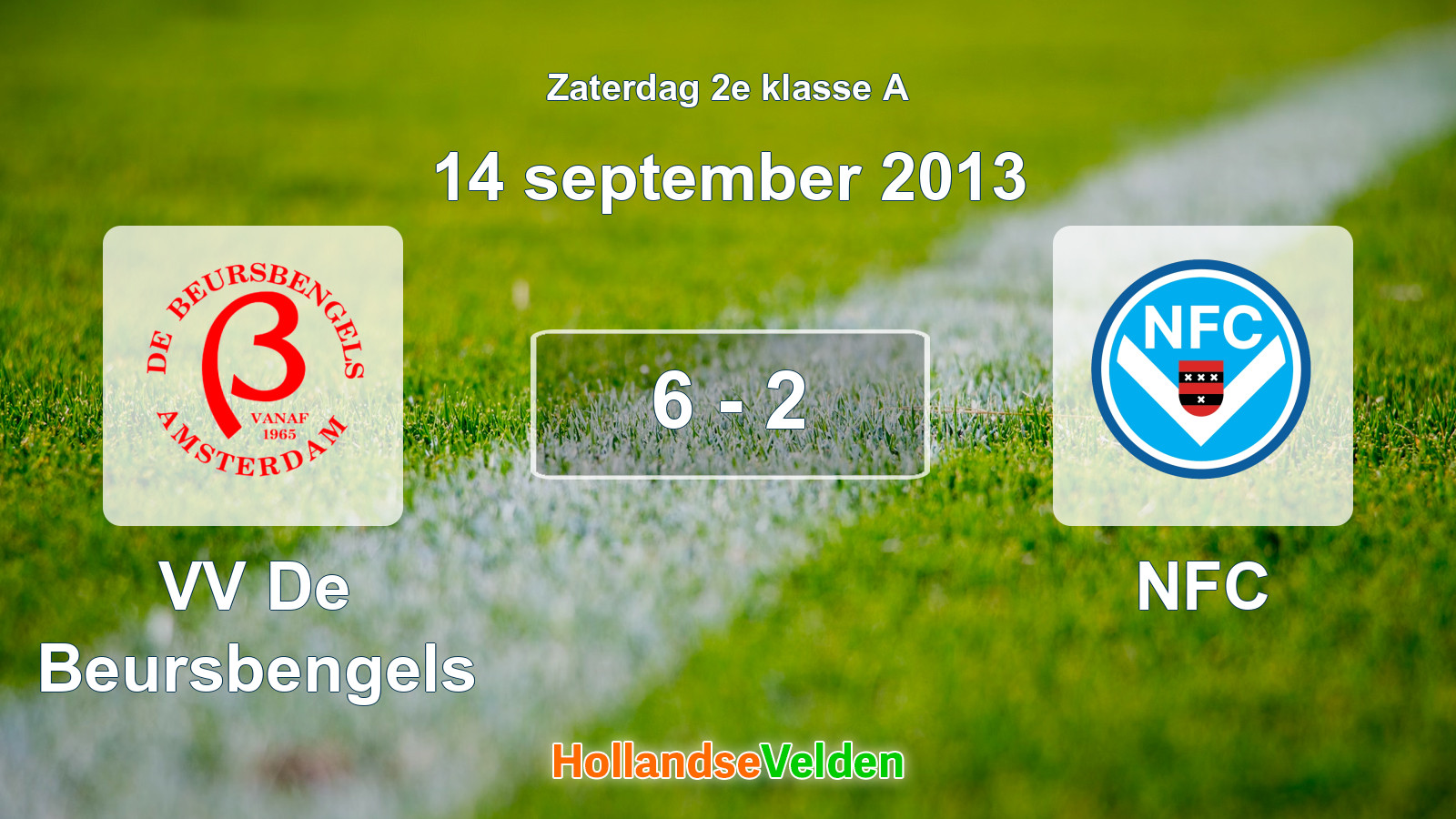 Gespeelde wedstrijd: VV De Beursbengels - NFC 6 - 2 (14 september 2013)