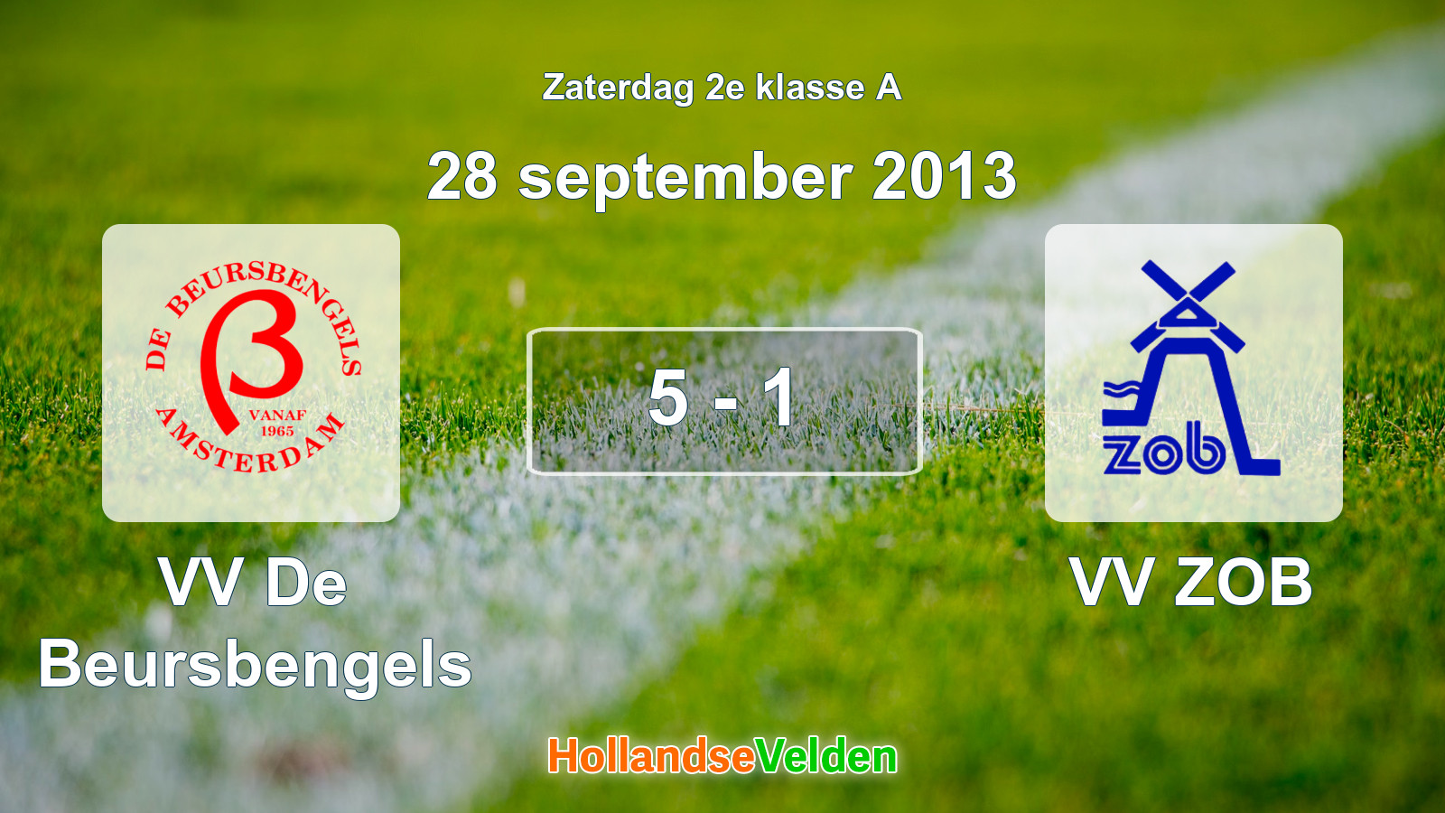 Gespeelde wedstrijd: VV De Beursbengels - VV ZOB 5 - 1 (28 september 2013)