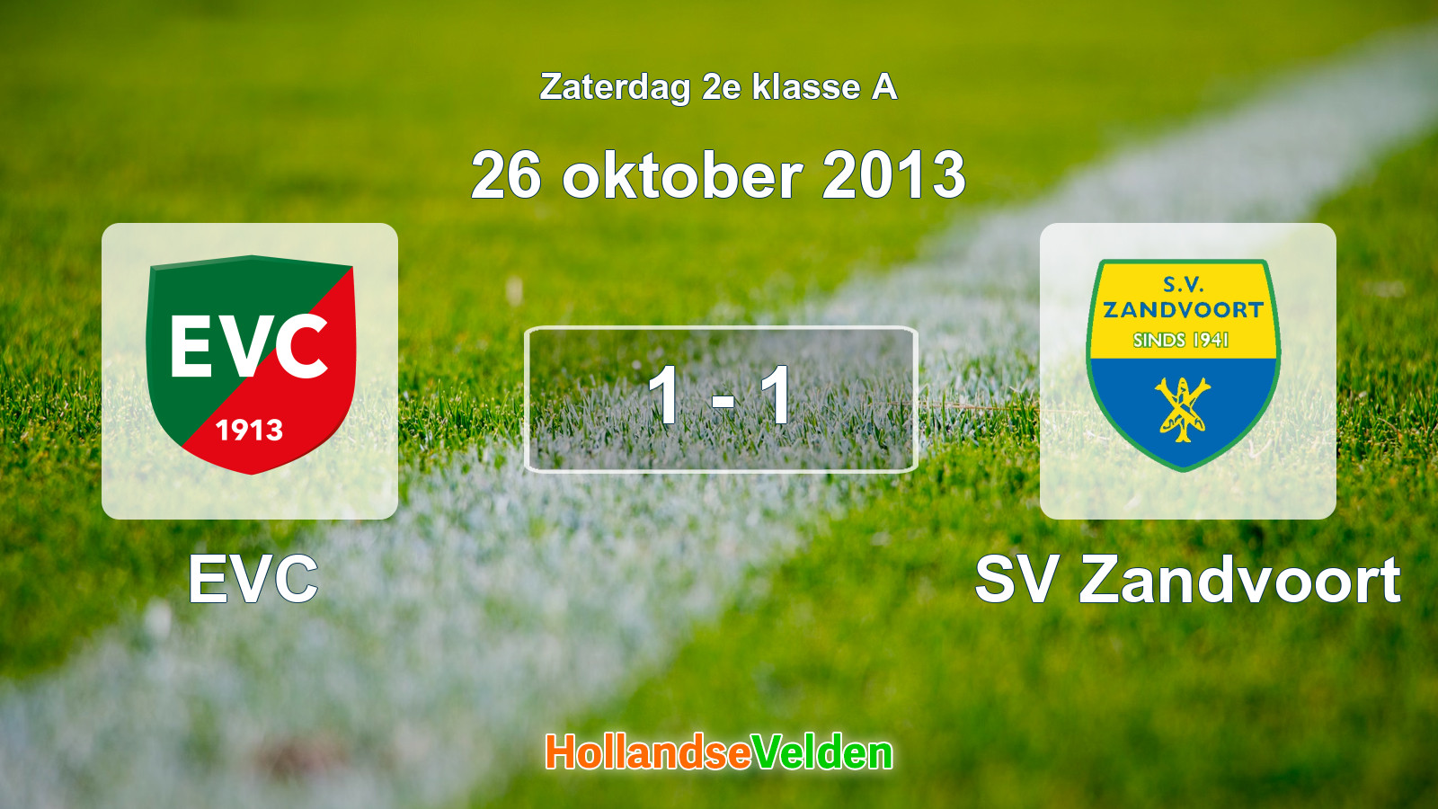 Gespeelde wedstrijd: EVC - SV Zandvoort 1 - 1 (26 oktober 2013)