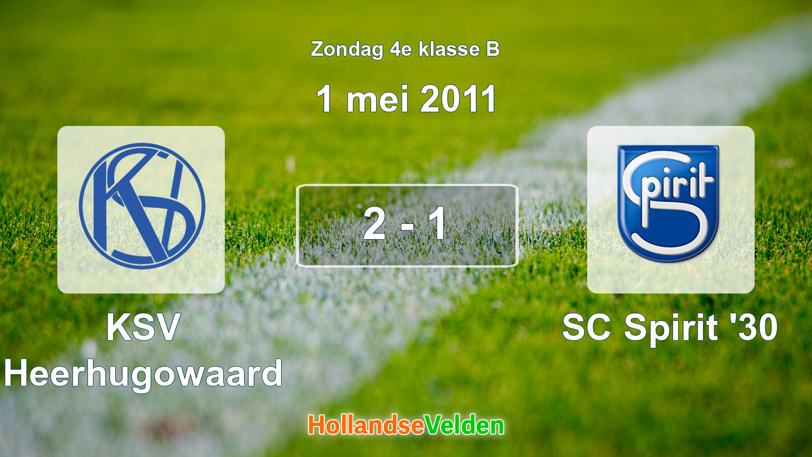 Gespeelde wedstrijd: KSV Heerhugowaard - SC Spirit '30 2 - 1 (1 mei 2011)