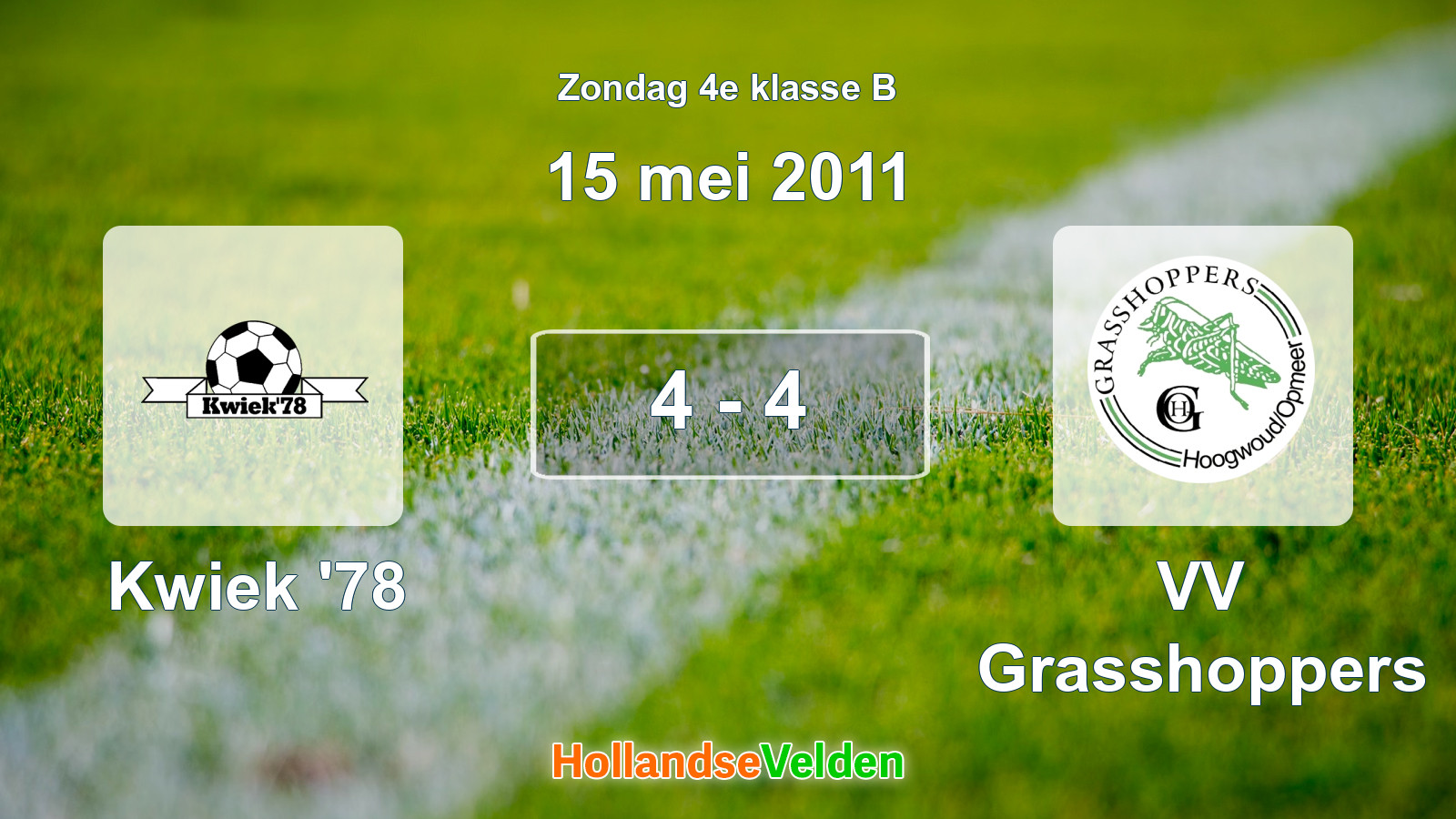 Gespeelde wedstrijd: Kwiek '78 - VV Grasshoppers 4 - 4 (15 mei 2011)