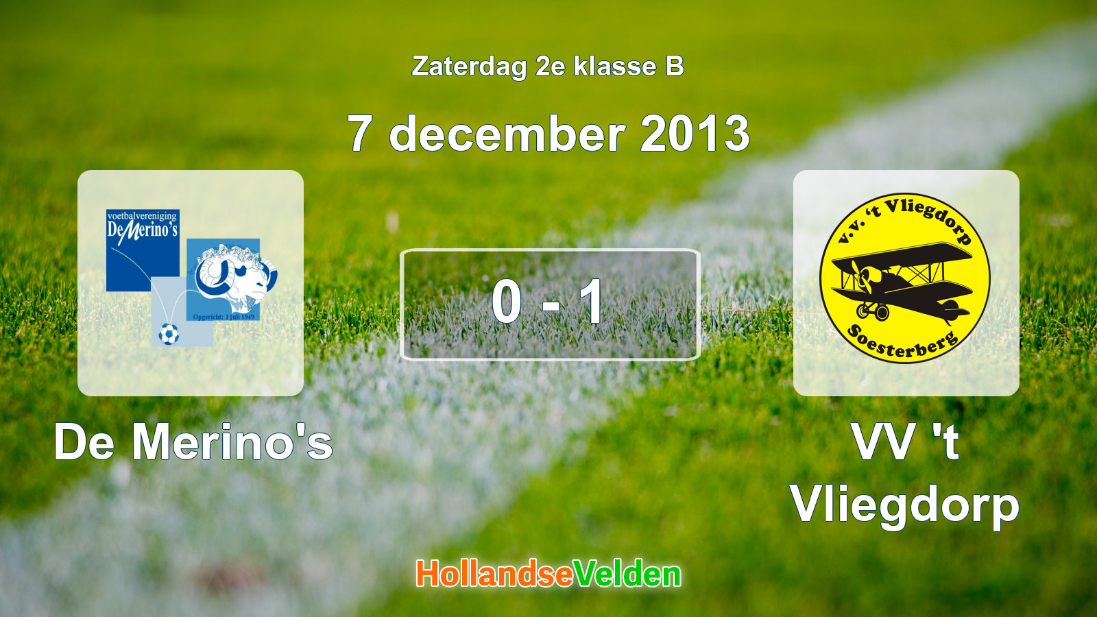 Gespeelde wedstrijd: De Merino's - VV 't Vliegdorp 0 - 1 (7 december 2013)