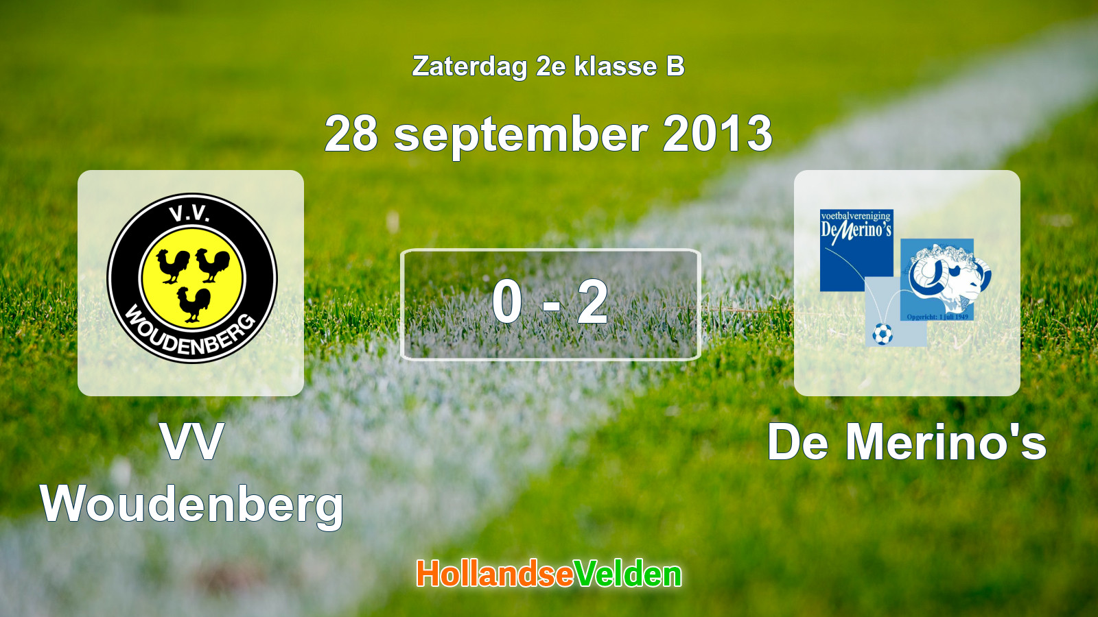 Gespeelde wedstrijd: VV Woudenberg - De Merino's 0 - 2 (28 september 2013)