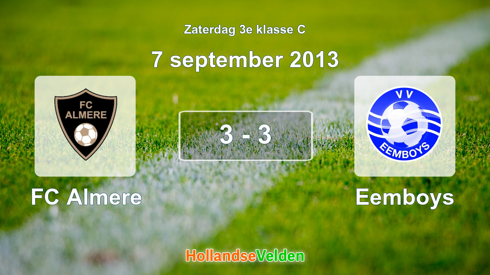 Gespeelde wedstrijd: FC Almere - Eemboys 3 - 3 (7 september 2013)