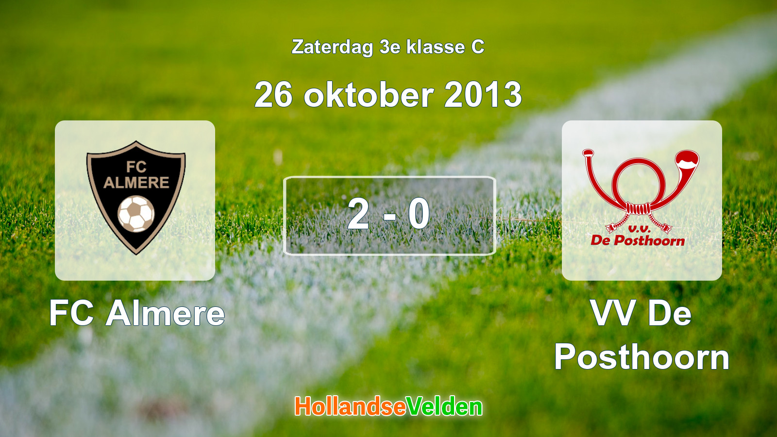 Gespeelde wedstrijd: FC Almere - VV De Posthoorn 2 - 0 (26 oktober 2013)