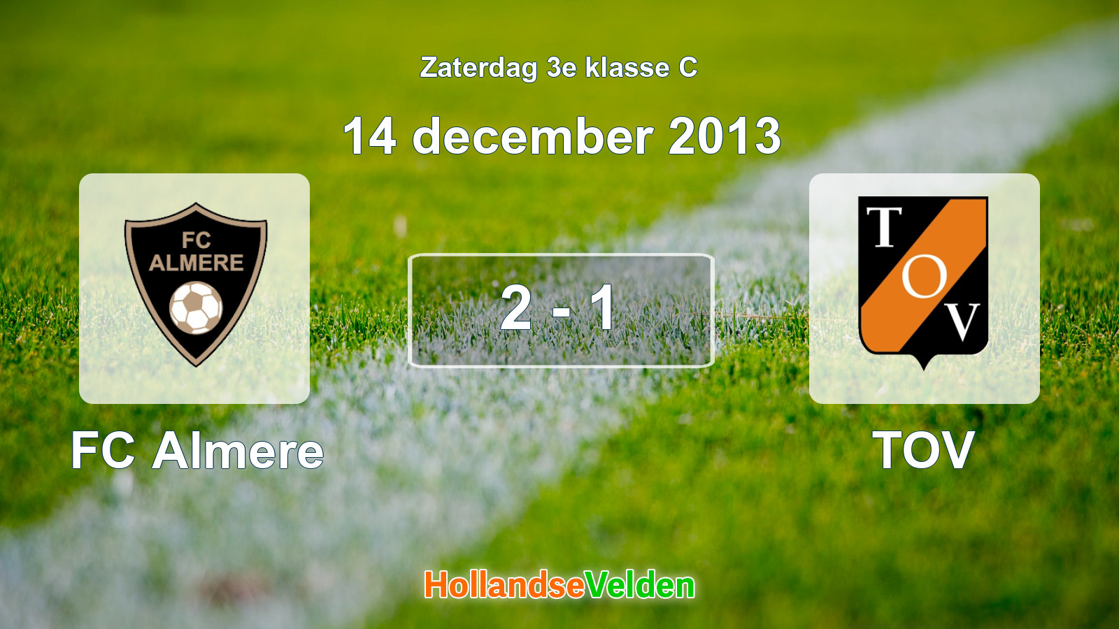 Gespeelde wedstrijd: FC Almere - TOV 2 - 1 (14 december 2013)