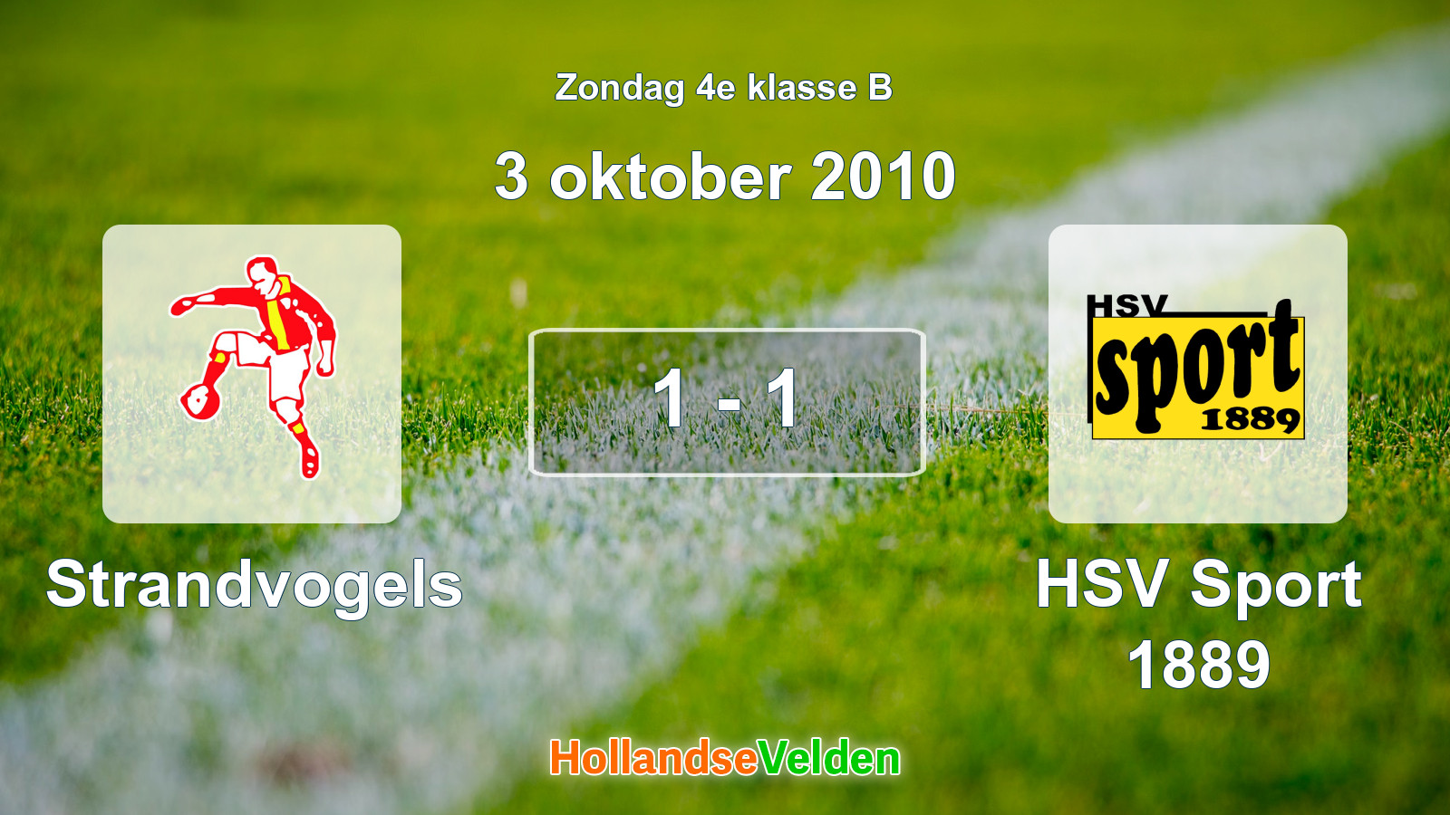 Gespeelde wedstrijd: Strandvogels - HSV Sport 1889 1 - 1 (3 oktober 2010)