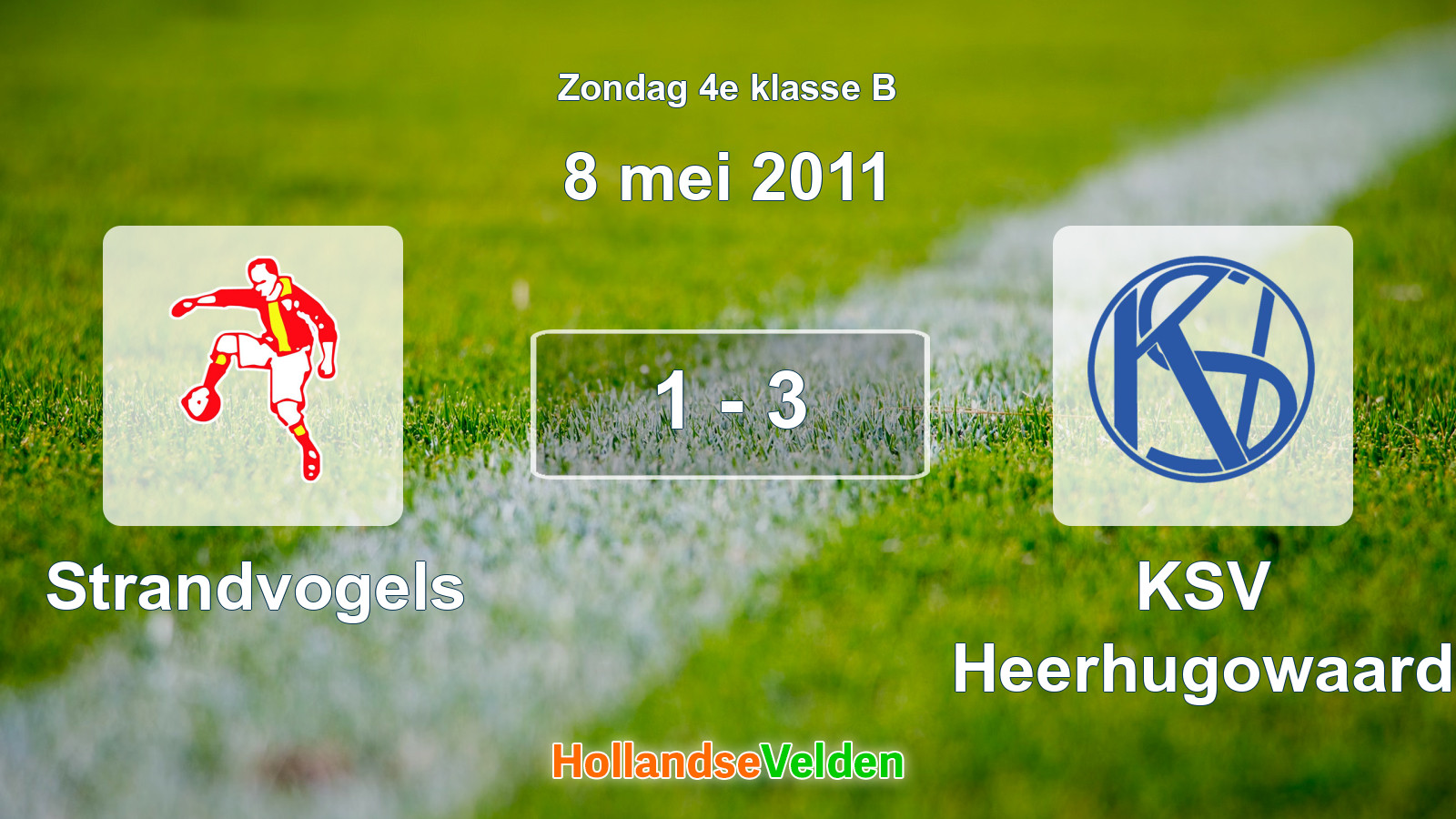 Gespeelde wedstrijd: Strandvogels - KSV Heerhugowaard 1 - 3 (8 mei 2011)