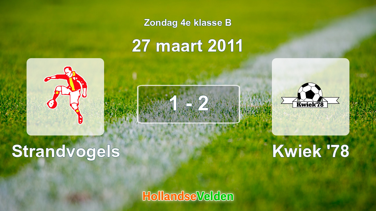 Gespeelde wedstrijd: Strandvogels - Kwiek '78 1 - 2 (27 maart 2011)