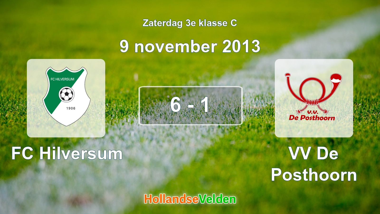 Gespeelde wedstrijd: FC Hilversum - VV De Posthoorn 6 - 1 (9 november 2013)