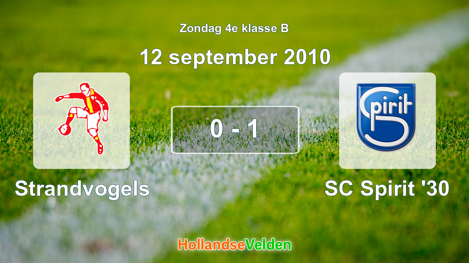 Gespeelde wedstrijd: Strandvogels - SC Spirit '30 0 - 1 (12 september 2010)