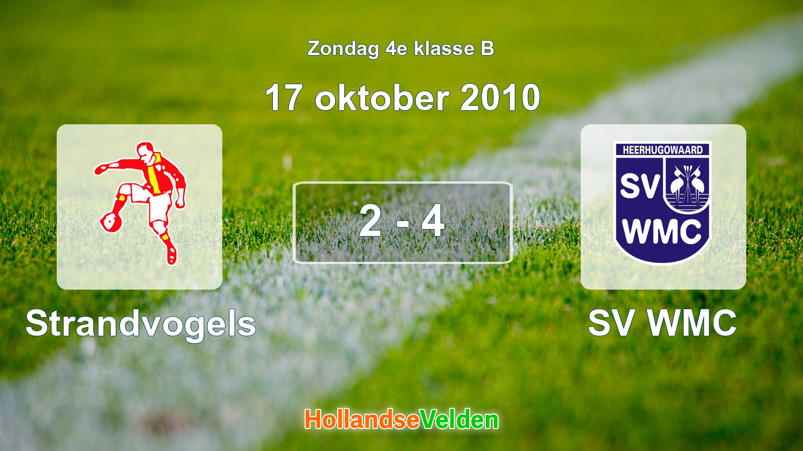 Gespeelde wedstrijd: Strandvogels - SV WMC 2 - 4 (17 oktober 2010)