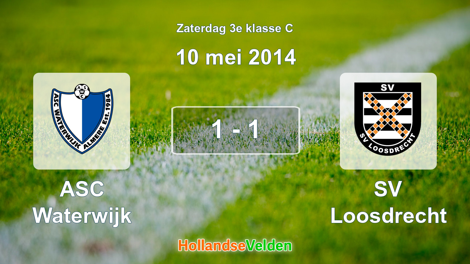 Gespeelde wedstrijd: ASC Waterwijk - SV Loosdrecht 1 - 1 (10 mei 2014)